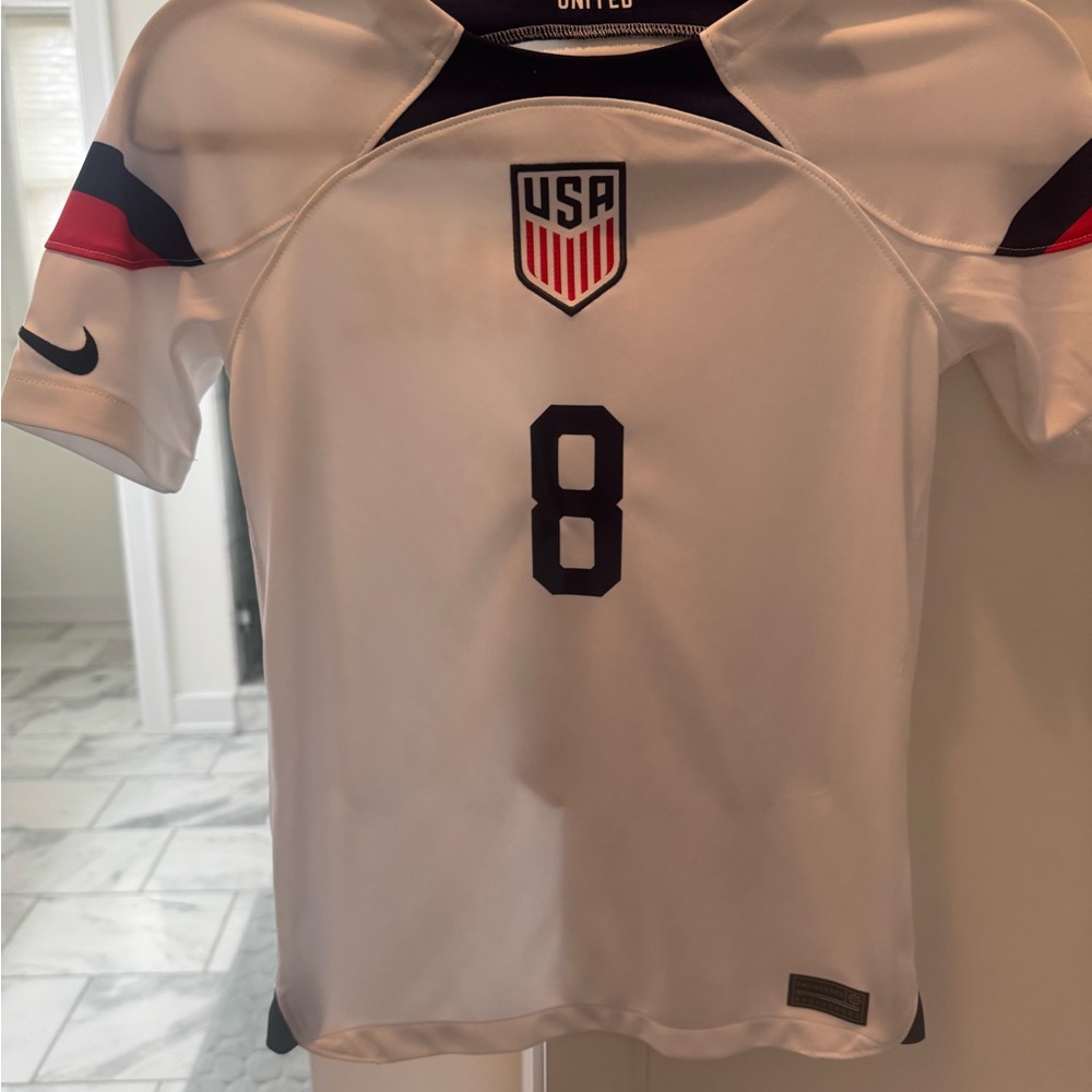 Nike Blue and White Soccer Jersey:McKennie